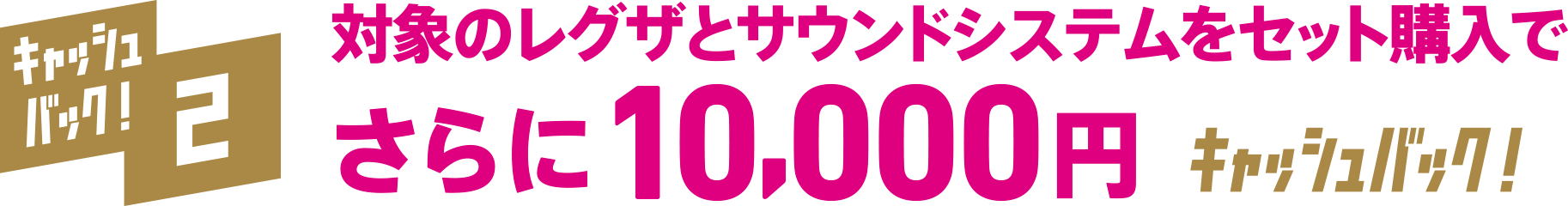 キャッシュバック!2 対象のレグザとサウンドシステムをセット購入でさらに10,000円